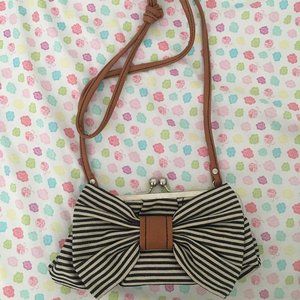American Eagle Stripped Bow Shoulder Bag